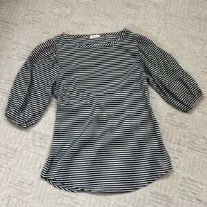 Everly striped top 3/4 sleeve navy & cream Size S